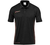 Uhlsport Score Polo Shirt Camiseta De Entrenamiento, Hombre, Negro/Naranja Fluor, S