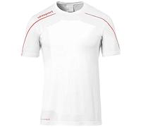 uhlsport Stream 22 Shirt Shortsleeved Camiseta De Entrenamiento, Hombre, Blanco/Rojo, 116