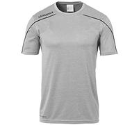 Uhlsport Stream 22 Shirt Shortsleeved Camiseta de Entrenamiento, Hombre, Gris Oscuro Mezcla/Negro, 128