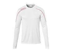 uhlsport Stream 22 Trikot Langarm Sudadera De Entrenamiento, Hombre, Blanco/Rojo, 140