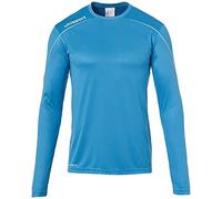 uhlsport Stream 22 Trikot Langarm Sudadera De Entrenamiento, Hombre, Cyan/Blanco, S