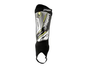 uhlsport Tibia Plate Pro Espinilleras de fútbol para niños y Adultos - diseño Ligero con cáscara Dura de protección y protección del Tobillo - Unisex Hombres Mujeres - tamaño M