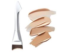 Uhngw Brocha plana para base de maquillaje, aplicador en seco y húmedo, brocha fina para mezclar crema líquida para mujeres, mejillas, debajo de los ojos, nariz y cara