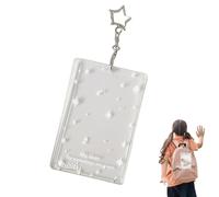 Uhngw Fundas Protectoras para Tarjetas, Tarjetero para Llavero | Porta credencial rígido con Estrella de Mariposa Porta credencial,Estuche rígido Compacto Portatarjetas Protectores de Tarjetas Duros