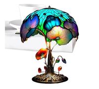 Uhngw Lámpara de mesa de resina,Lámpara de seta,Lámpara de mesa de setas de resina con pintura colorida | Luz nocturna de la serie de plantas de resina, lámpara de noche vintage, decoración bohemia de