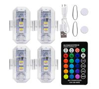 Uhngw Luces intermitentes de control remoto inalámbrico,Luces intermitentes inalámbricas para vehículos - Luz LED impermeable para motocicleta - Luces intermitentes con mando a distancia para coches,