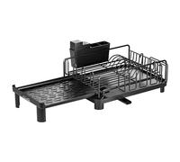 Uhngw Mueble Escurreplatos Portatil, Escurridor de Platos Extensible con Soporte para Cubiertos, Organizadores de Cocina de 2 Niveles, Estante de Almacenamiento Multifuncional para Fregadero