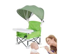 Uhngw Silla de comedor plegable para bebé, asiento de viaje con bandeja para niños pequeños, silla plegable para bebé con toldo para exteriores, hogar, césped, playa, camping, viajes, picnic