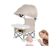 Uhngw Silla plegable de alimentación para bebé, asiento de viaje con bandeja para niños pequeños, silla plegable con toldo para exteriores, hogar, césped, playa, camping, viajes, picnic
