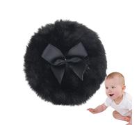 Uhngw Soplo de polvo peludo, Soplo de polvo corporal,Soplo suelto de polvo cosmético de cuerpo redondo con lazo de cinta - Aplicador de polvo corporal para bebés, niños y adultos, herramienta de