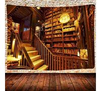 UHOMETAP Tapiz de biblioteca vintage para colgar en la pared, libros de biblioteca antigua, decoración de pared, arte hippie, clásico, antiguo, histórico, para colgar en la pared, 203 x 152 cm,
