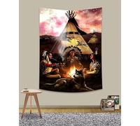 UHOMETAP Tapiz indio nativo americano de 40 x 60 pulgadas, tapiz psicodélico estrellado suroeste de arte tribal para colgar en la pared para sala de estar y dormitorio GTWYUH771
