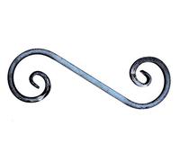 UHRIG Arco en forma de S, caracol de hierro forjado de acero cuadrado de 12 x 12 mm, elemento decorativo de hierro forjado para barandillas, vallas, etc. 360 x 120 mm