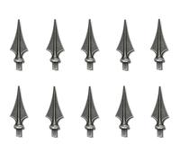 UHRIG Punta de valla forjada de acero, punta decorativa rústica de hierro forjado, punta de metal, punta de lanza (135 x 58 mm, 10 unidades, 15 x 15 mm)