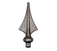 UHRIG Punta de valla forjada de acero, punta decorativa rústica de hierro forjado, punta de metal, punta de lanza altura: 135 mm