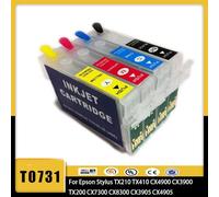 UHRSERNJ Cartucho de Tinta Recargable T0731 73N T0731N Compatible con impresoras de lápiz TX210 TX410 CX4900 CX3900 TX200 CX7300 CX8300 CX3905 CX4905