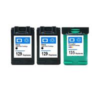 UHSTJW Cartucho de Tinta Compatible con 129 135 129 135 C4140 C4150 C4170 C4173 C4175 C4180 C4183 C4188 C4190(2BK 1COLOR)