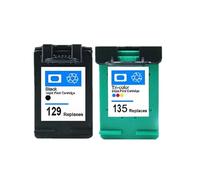 UHSTJW Cartucho de Tinta Compatible con 129 135 129 135 Photosmart C4140 C4150 C4170 C4173 C4175 C4180 C4183 C4188 C4190(1BK 1COLOR)