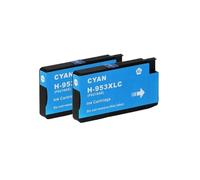UHSTJW Cartucho de Tinta Compatible con 953XL 957XL 953 reemplazo para Impresora Officejet Pro 7740 8210 8702 8710 8720 8725 8730 8740(2PCS Cyan)
