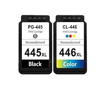 UHSTJW Cartucho de Tinta Compatible con MX494 MG2440 MG2540 MG2940 MG2942 Reemplazo para PG 445 PG-445 PG-445XL CL446(1BLACK 1COLOR)