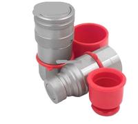 UHSTJW Juego de acopladores de conexión rápida hidráulica de Cara Plana, minicargador de Rosca NPT de 1/2 Pulgadas con Tapas Antipolvo, compatibles con Accesorios para automóviles