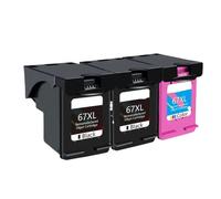 UHSTJW Reemplazo de Cartucho de Tinta para Impresora 67 XL Compatible con 67 - Plus 4140 4152 4155 4158 1225 2732 2752 1225(3pcs)