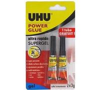 UHU - 1 tubo de pegamento UHU Power Glue Gel 3 G + 1 tubo gratis