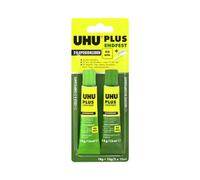 UHU 2 Komponenten Epoxidharzkleber plus endfest - Goma (Glue tube, Ceramics, Cork, Vidrio, Metal, De plástico, Porcelana, Flexible PVC, Polietileno, Polipropileno, Poliestireno, -40 - 100 °C)