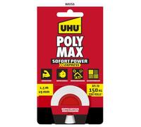 UHU 7004621 POLY MAX - Cinta doble (1,5 m x 19 mm), color blanco