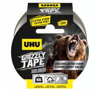 UHU Cinta adhesiva Grizzly, extremadamente fuerte, resistente e impermeable, 5 cm x 25 m, color plateado