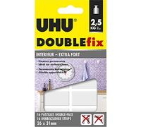 Uhu Doublefix Interior Extra fuerte en pastillas adhesivas, resistencia a 2,5 kg, 16 pastillas