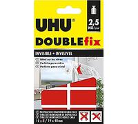 UHU Doublefix Interior Invisible Extra fuerte en pastillas adhesivas, resistencia a 2,5 kg - 12 pastillas