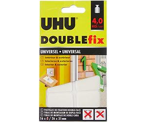 Uhu Doublefix Ultra fuerte universal en pastillas adhesivas, resistencia a 4 kg - 16 pastillas