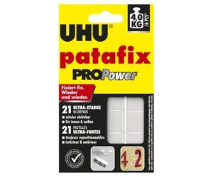 UHU Patafix - Paquete de 21 parches adhesivos reposicionables para la fijación de objetos de hasta 3kg