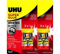 UHU - Pegamento instantáneo en minis, líquido, 3 x 1 g (2 paquetes)