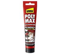 UHU Polymax toma inmediata- Masilla y pegamento de fijación MSP para pegar, ensamblar y unir, cualquier superficie, ultra sólido, sin disolventes, blanco, tubo 165 g