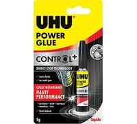 UHU Power Glue Liquid Control+ - Pegamento instantáneo, ultrarrápido y fuerte, tecnología antigoteo, sin disolventes, transparente, tubo 5 g