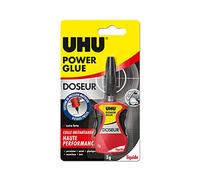 UHU Power glue líquido dosificador: pegamento instantáneo, ultrarrápido y fuerte, dosificación precisa, sin disolventes, transparente, tubo 3g