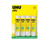 UHU Stic | Barra de Pegamento Sostenible | Pegado Fuerte, Rápido y Duradero | Pack 4 * 21g