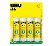 UHU Stic | Barra de Pegamento Sostenible | Pegado Fuerte, Rápido y Duradero | Pack 4 * 40g