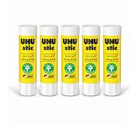 UHU Stic | Barra de Pegamento Sostenible | Pegado Fuerte, Rápido y Duradero | Pack 5 * 40g