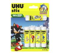 UHU Stic Sonic Barra de Pegamento Sostenible, Pegado Fuerte, Rápido y Duradero, Pack 5 * 8,2 g