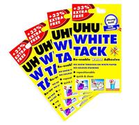 UHU White Tack - Masilla adhesiva reutilizable - 4 unidades