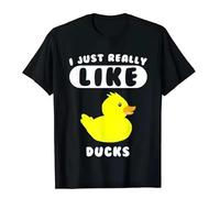 UHYft66AWZ Gift For Duck Lovers I Just Really Like Ducks T-Shirt Black L