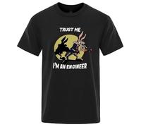UHYGdrfs225 Round-Neck-Engineering-Clothes-Casual-Tees-Trust-Me-Im-An-Engineer-Printed