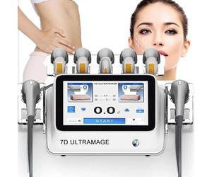 UIBAO Máquina 7D HIFU Profesional para Lifting Facial y Moldeado Corporal,7 Sondas Especializadas (1.5mm-13mm) con 30000 Disparos,Estimula Colágeno para Piel Firme y Radiante