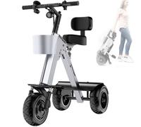 UIBAO Triciclo Electrico Adulto Triciclo Plegable,Batería Extraíble De 36V/10A,Motor 450 W,Cesta Delantera,Velocidad Ajustable,para Desplazamientos Y Viajes