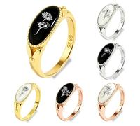 UIDMEN Anillo Flor Nacimiento Personalizado Mujer, Plata Esterlina 925 Anillo Madres, Regalo Día Madre Cumpleaños Mamá Abuela Esposa Novia Amiga