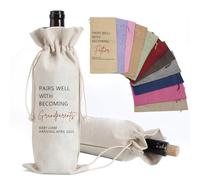 UIDMEN Bolsas de vino de arpillera personalizadas, anuncio temático de vino de abuelos, bolsa de vino de abuelo Gandma, anuncio de embarazo para abuelos, regalos de nuevos abuelos por primera vez 2025