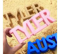 UIDMEN Juguete de arena con nombre personalizado, herramienta de playa impresa en 3D con nombre personalizado, juguete de playa para verano al aire libre, regalos de cumpleaños para niños, niños